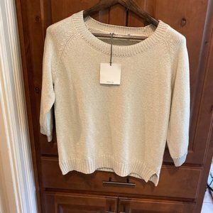 Three dots shimmery silver accented holiday sweater Size Small.